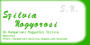szilvia mogyorosi business card